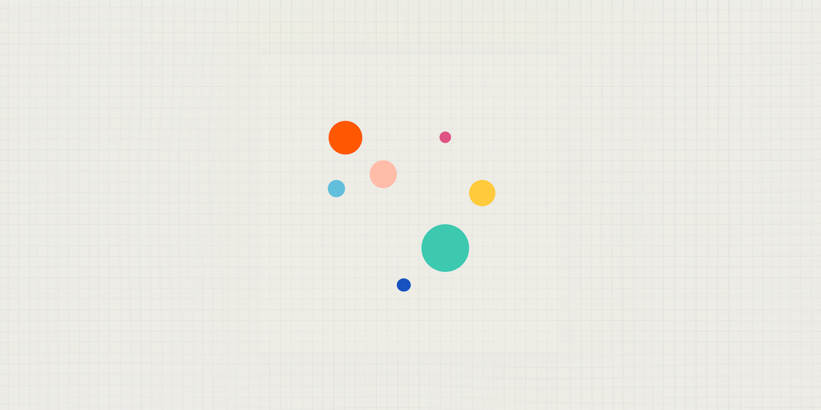 An illustration of dots floating